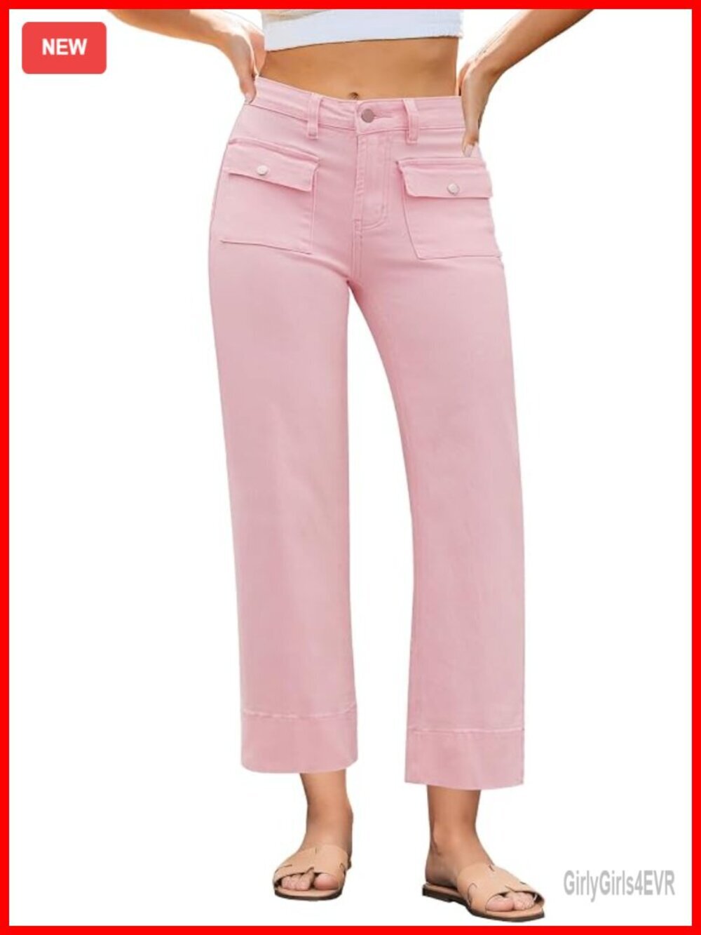 Wide Leg Jeans for Women High Waisted Straight Leg Cropped Stretchy Denim Pants